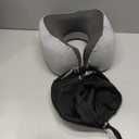 napfun Neck Pillow for Travel, Memory Foam Airplane Pillow, Full Black