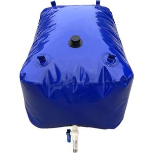 Portable 100 Gallon Water Tank Collapsible Storage Container Bag Bladder Bob 400L with Valve for Camping RV Drought-Resistant Fire-Fighting Agricultural Outdoor Construction Watering