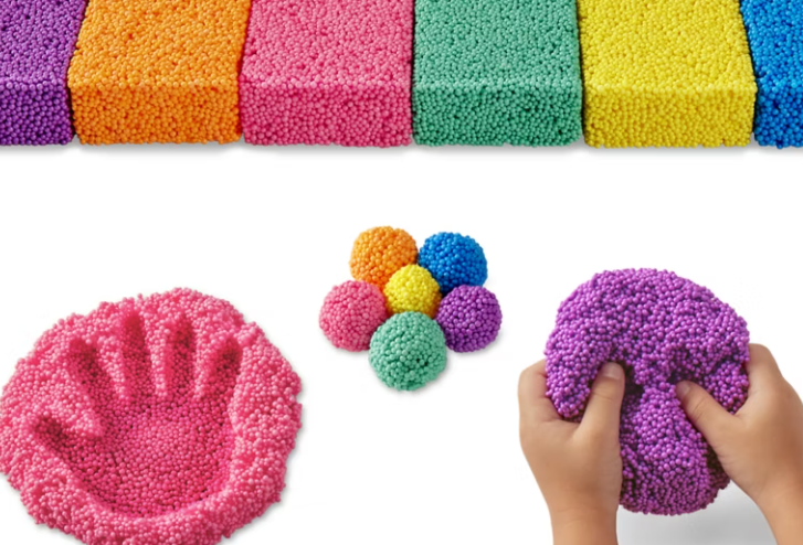 Discovery Zone Squizit Shape & Create Modeling Foam – 12 Pack MessFree Sensory Play Kit, NonToxic & Reusable Foam Beads – Soft, Squishy Craft Toy for Kids’ Creative Learning