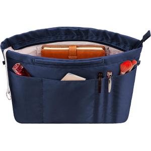 Vercord Purse Insert Organizers for Tote Handbag Bag in Bag with Zipper Liner Bag Organizer for Women 14 pockets