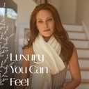 Velanio Cashmere 100% Cashmere Knitted Wrap Pashmina Shawl Extra Large Scarf Stole for Women Travel (White)