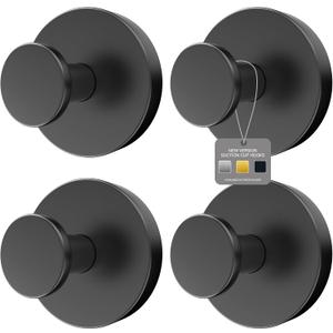 2 x Ninth Five Suction Cup Hooks for Shower, Bathroom Wall Door Hooks for Towels, Robes, Loofahs Hanging, Removable Suction Towel Hook for Tile Glass Mirror, No Drill(4 Pack, Black)