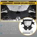 74110-TBA-A00 Lower Engine Splash Guard Under Car Shield Cover Board for Honda Civic 2016 2017 2018 2019 2020 2021, 74110TBAA00 Underbody Shield | with 90674-TY2-A01 Pins and 90105-TBA-A00 Bolts