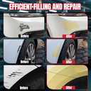Auto Body Filler, Car Scratch Repair Kit, 100g Car Filler & 10g Hardener, Sandpaper, Scraper, Harden without Cracking, Quick-Drying Suit for Car, Boat, Metal, Fibreglass Paint Scratch Removal Repairs