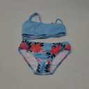 Queenstyle Girls Swimsuits Bikini Set Kids Cutout Bathing Suit Bikini Top Two Piece Girls' Swimwear 13-14Y