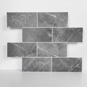 COLAMO 10 Sheets Dark Gray Peel and Stick Backsplash, Large Subway Tile Faux Stone Marble Tile for Kitchen Backsplash,RV, Self Stick On Accent Wall Tile,12x12 Adhesive Mosaic Tiles for Bathroom Wall