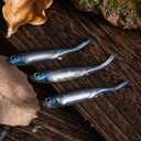 Goture Soft Plastic Baits with Worm Hooks Kit, Straight/Paddle/Fork Tail Swimbaits, Soft Jerk Shad Baits Jerkbait Minnow Baits for Bass Trout, Fishing Drop Shot Shad Lures (4.72in - 0.35Oz)