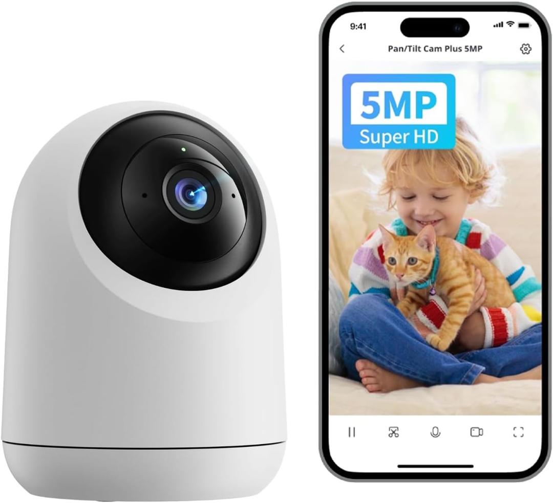 SwitchBot 3K/5MP Indoor Camera - Pan/Tilt Baby & Pet Monitor, 2.4G Wi-Fi, Night Vision, 2-Way Audio, 360 Tracking, Privacy Mode, Alexa, Cloud & SD Storage.