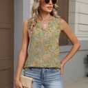 Micoson Summer Tank Tops for Women V Neck Sleeveless Tops Chiffon Casual Loose Flowy Button Down Boho Tshirt 2026 (XXL)