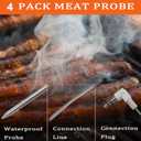 4-Pack Replacement Meat Probe Compatible with Traeger Wood Pellet Grill Waterproof Probe,3.5mm Digital Thermostat Temperature Sensor