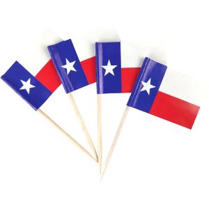 5 x QQSD Texas Toothpick Flag Small Mini Texas Cupcake Topper Flags, 100 pcs