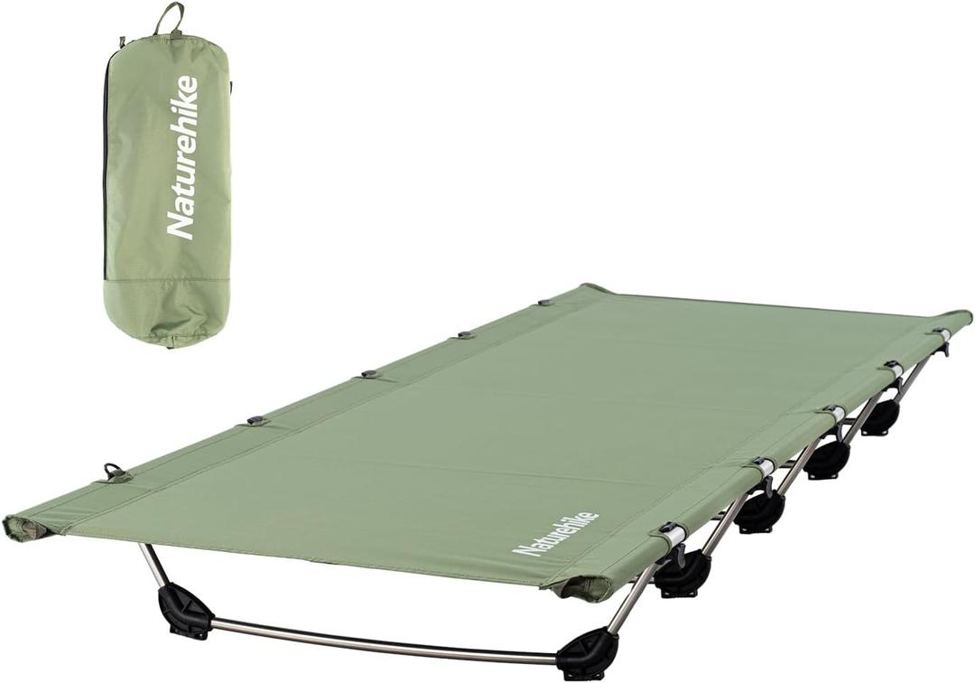 Naturehike Camping Cot, Ultralight Folding Backpacking Cot, 60Second Easy SetUp, Supports 330lbs, Portable Camping Bed for Adults Hiking Travel Home