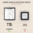 3 Pieces Digital Hygrometer Indoor Thermometer Humidity Meter with Accurate Temperature and Humidity Monitor for House, Baby Room, Office, Greenhouse, Cellar (Black)