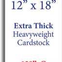 Extra Heavy Duty 130lb Cover Cardstock - 12" x 18" - Bright White - 350gsm 17pt Thick Paper for Inkjet & Laser Printers (100 Pack)