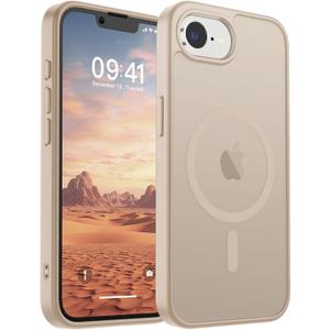 SUPFINE Magnetic for iPhone 16e Case (Compatible with MagSafe)(Military Grade Drop Protection) Slim Translucent Matte Shockproof with Anti-Fingerprint Phone Case 2025,Desert Gold