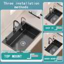 31.5 x 17.7 Inch Black Drop In Kitchen Sink,Stainless Steel Topmount Single Bowl Sink,Large Capacity Utility Workstation Sink With Soap dispenser & Drain Basket