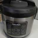 Aroma Housewares 20 Cup Cooked (10 cup uncooked) Digital Rice Cooker, Slow Cooker, Food Steamer, SS Exterior (ARC-150SB),Black