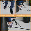 12ft Cord Cover Floor for Extension Cords, Self-Adhesive Floor Cable Cover to Protect Cables & Prevent Tripping, PVC Cord Hider Protector, Internal Wire Management Channel Diameter: 0.39", Black (W1'' x L12')