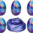Anditoy 5 Pack Slime Eggs Stress Relief Toys Easter Eggs for Kids Boys Girls Easter Basket Stuffers Gifts Party Favors (Blue,Purple,Gold)