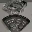 VOLPONE Corner Shower Caddy Suction Cup Shower Shelf Corner No Drilling Bathroom Shower Organizer Storage Rack Adhesive with Towel Bar Hooks (2-Pack, Matte Gray)