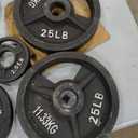 Fitvids Olympic Cast Iron 2-Inch Weight Plates Including 6FT Olympic Barbell Bar & Safely Locks, Barbell Set (85 Lbs Plates + 6 FT Barbell Bar), Multiple Packages