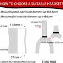 BUCKLOS 1-1/8 Bike Headset MTB Threadless 34 44 44-50.6 44-55 44-56 41.8-52mm, Straight Tapered Tube Mountain Bikes Road Bicycle Double Sealed Bearings Headsets, for Frame Fork Expander Plug Star Nut