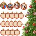 Vercraft 20 Pcs Basketball Sports Ornaments for Christmas Tree Decorations Wooden Christmas Picture Frames Xmas Photo Ornament Gifts for Sports Player Team Keepsake Party Favors