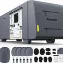 Fonzier Class A RV Cover 31-34ft, 7 Layer Top Heavy Duty Camper Cover, Extra-Thick Waterproof Windproof Anti-UV Rip-Stop Class A Motorhome Cover with 2Pcs Extra Straps, 6 Gutter Covers & 4 Tire Covers