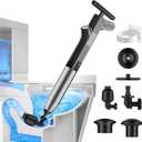 TheElves Toilet Plunger Heavy Duty Pro, Electric High Pressure Toilet Clog Remover Tool, Powerful Bathroom Plunger with Holder for Drain Cleaning - Black