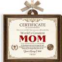 8 x Wooden Ornament for Mom, Birthday Gifts for Mom from Son and Daughter, Meaningful Certificate Keepsake for Mommy Nana, Wooden Ornament for Hanging Decor