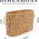 Coeusy Toilet Paper Storage Basket, Water Hyacinth Toilet Paper Holder for Up to 6 Mega Rolls, Wicker Basket for Bathroom Accessories Organizer, Boho Hand Woven Rattan Decorative Decor, Natural