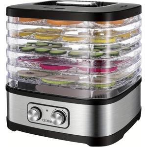 1Pcs Food Dehydrator, Dehydrator For Food And Jerky, Fruits, Herbs, Veggies, Temperature Control Electric Food Dryer Machine, 5 BPA-Free Trays Dishwasher Safe, Recipe Book Included Model: GGJ-261A