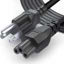 3 Prong Notebook Power Cord 125V 10ft Long Replacement Laptop Notebook 3 pin Charger Cable IEC320 C5 to NEMA 5-15P