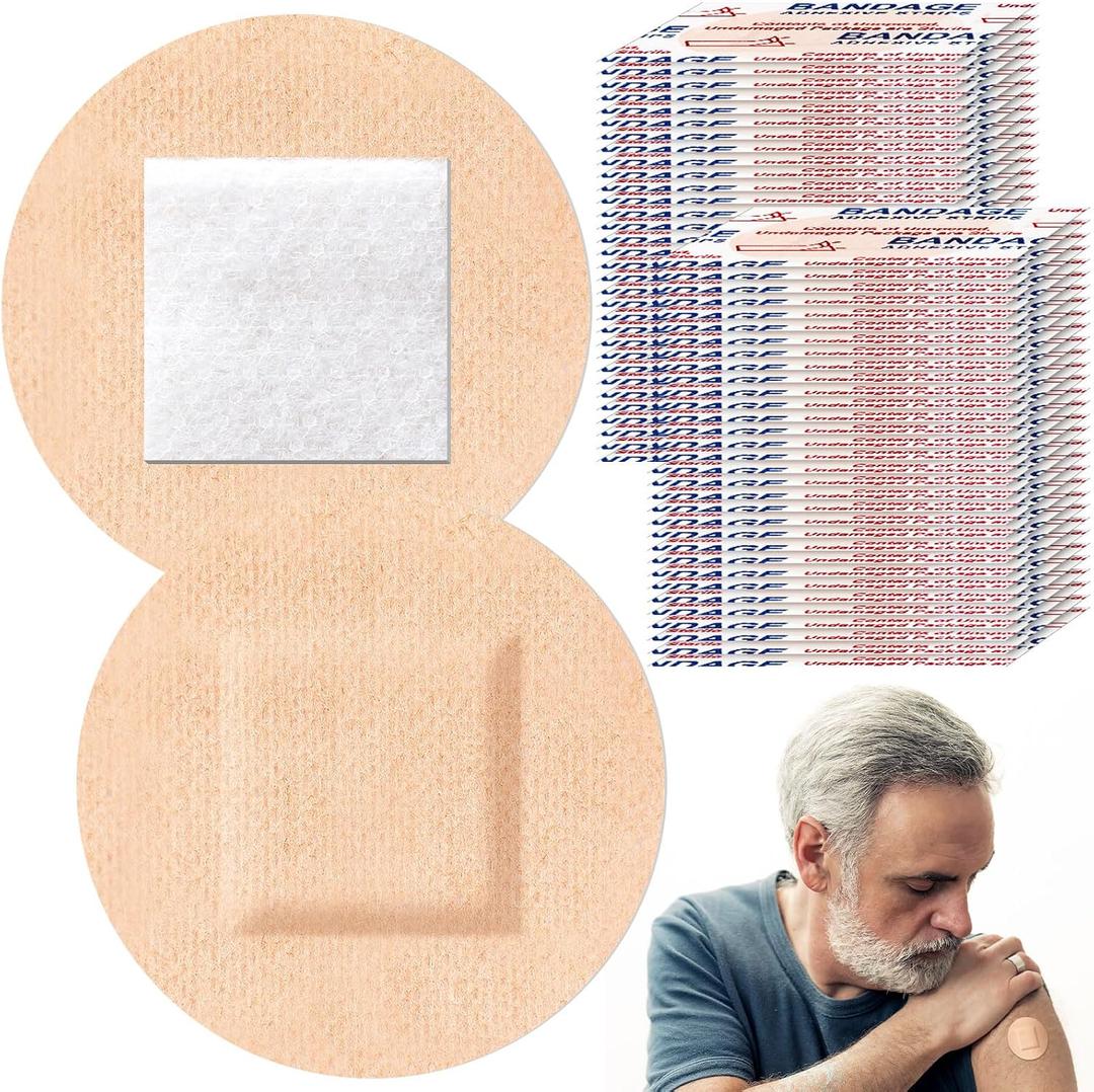 Geiserailie 200pcs 7/8 Inch Round Bandages for Face Sensitive Skin Silicone Small Bandages Sterile Hypoaller Lenic Latex Free Nonstick for Sensitive Fragile Skin Delicate Wounds