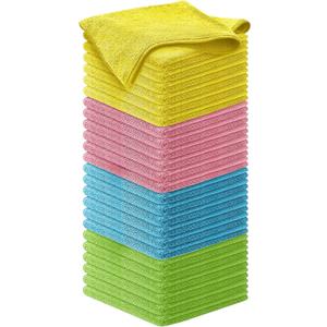 USANOOKS Premium 300GSM Microfiber Cleaning Cloth - 12.5"x12.5" High Performance - 1200 Washes, Ultra Absorbent Microfiber Towels for Cars Undercarriage, Rims & Engine Bay Cleaning - Microfiber Cloth (Multicolor)