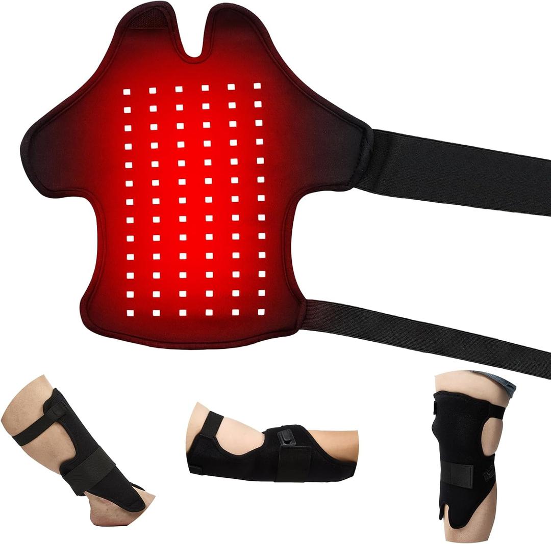 Wearable Red Light Therapy Wrap for Body Pain Relief - 3-in-1 660nm Red & 850nm Near-Infrared LED Pad with Heat for Muscle Repair, Feet, Knee, Ankle, Foot, Hands, & More Body Areas