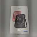 TOPK 2 Pack 5000mAh Portable Desk Fan, Ultra-Thin Rechargeable Battery Operated Fan with Digital Display, Quiet 4-Speed Small Personal Travel Fans for Office, Bedroom, Cruise, Outdoor (Black & Pink)