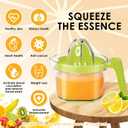 Lemon Squeezer, ChefVille Multifunctional Citrus Hand Juicer, Lemon Lime Squeezer with Detachable Comfortable Grip Handle, 16.9oz Capacity Orange Juicer with Built-in Measuring Cup and Grater (GREEN)