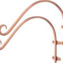 Monarch Abode Plant Hangers – Wall Mount Plant Hooks for Hanging Baskets, 14 Inch Metal Brushed Copper Fence Wall Plants Hanger for Outdoor Indoor, Flower Pot, Bird Feeder, Wind Chime Bracket, 2 Pack