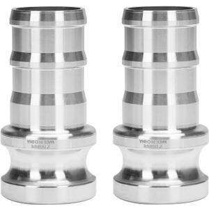 Aluminum PartE Camlock Fitting - 2" Male Cam lock x 2" Hose Shank Type E Cam Groove Hose Quick Disconnects Adapter (pack of 2)