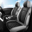 Seat Covers Fit for Subaru Crosstrek 2016-2026 Nappa Leather Waterproof Breathable Car Seat Cover, Easy to Install Airbag Compatibility, Auto Interior Accessories(Full Set, Black Gray)