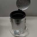 Bathroom Trash Can with Lid, Small Waste Basket for Home Bedroom, Retro Step Garbage Can with Soft Close, Vintage Office Trash Can, 5 Liter/ 1.3 Gallon, Glossy Grey