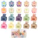 Ahoney 20Pcs Small Claw Clips for Girls Women, Cute 1inch Mini Flower Tiny Hair Clips for Kids Decorations, Jaw Clips Strong Hold Accessories Barrettes (Colorful)