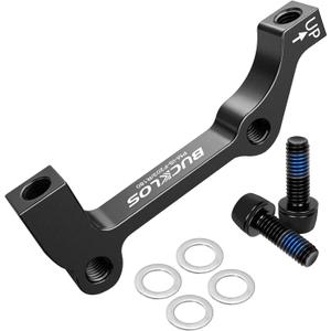 BUCKLOS PM/is Front Rear 180/203mm Disc Brake Caliper Mount Adapter Gear Parts Accessories, CNC Machined Aluminum Alloy Rotor Adapter with Bolts (Black)