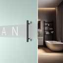 LVYIHAN 12 inch Round Stainless Steel Door Pull Push Handle Double Sided, French Sliding Barn Door Handle, H Shape Home Door Pull Handles, Black