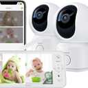 ARENTI Baby Monitor 2 Cameras, Smart Baby Camera with 5-Inch Wireless Display, Super Night Vision, Temperature Sensor, Sound Detection, Auto Motion Tracking, 2-Way Audio, VOX Mode(B2 Set)