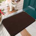 OLANLY Dog Door Mat for Muddy Paws 24x16, Absorbs Moisture and Dirt, Absorbent Non-Slip Washable Doormat, Quick Dry Chenille Mud Mat for Dogs, Entry Indoor Entryway Carpet for Inside Floor, Brown