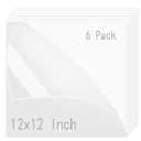 QTLCOHD 6 Pack 12 x 12 Inch White Acrylic Sheets 1/8 Inch Thick Cast Plexiglass Sheet for Sign DIY Display Projects Photo Frame Craft Handcraft Painting