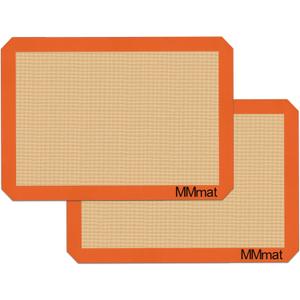 MMmat Silicone Baking Mat - Best German Silicone - Non Slip Silicone Baking Sheet, Non Stick Reusable Silicone Mats for Baking, Oven Liner, Counter Mat - 2 Medium-Sheet Size