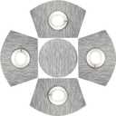 SHACOS Round Table Placemats Set of 5 Woven Vinyl Wedge Placemats with Centerpiece Round Table Mats Heat Resistant Wipe Clean (5, Silver Grey)